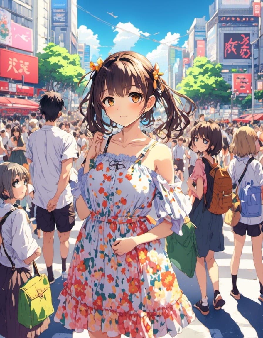 Anime Art of Shibuya Crossing in 4K HD