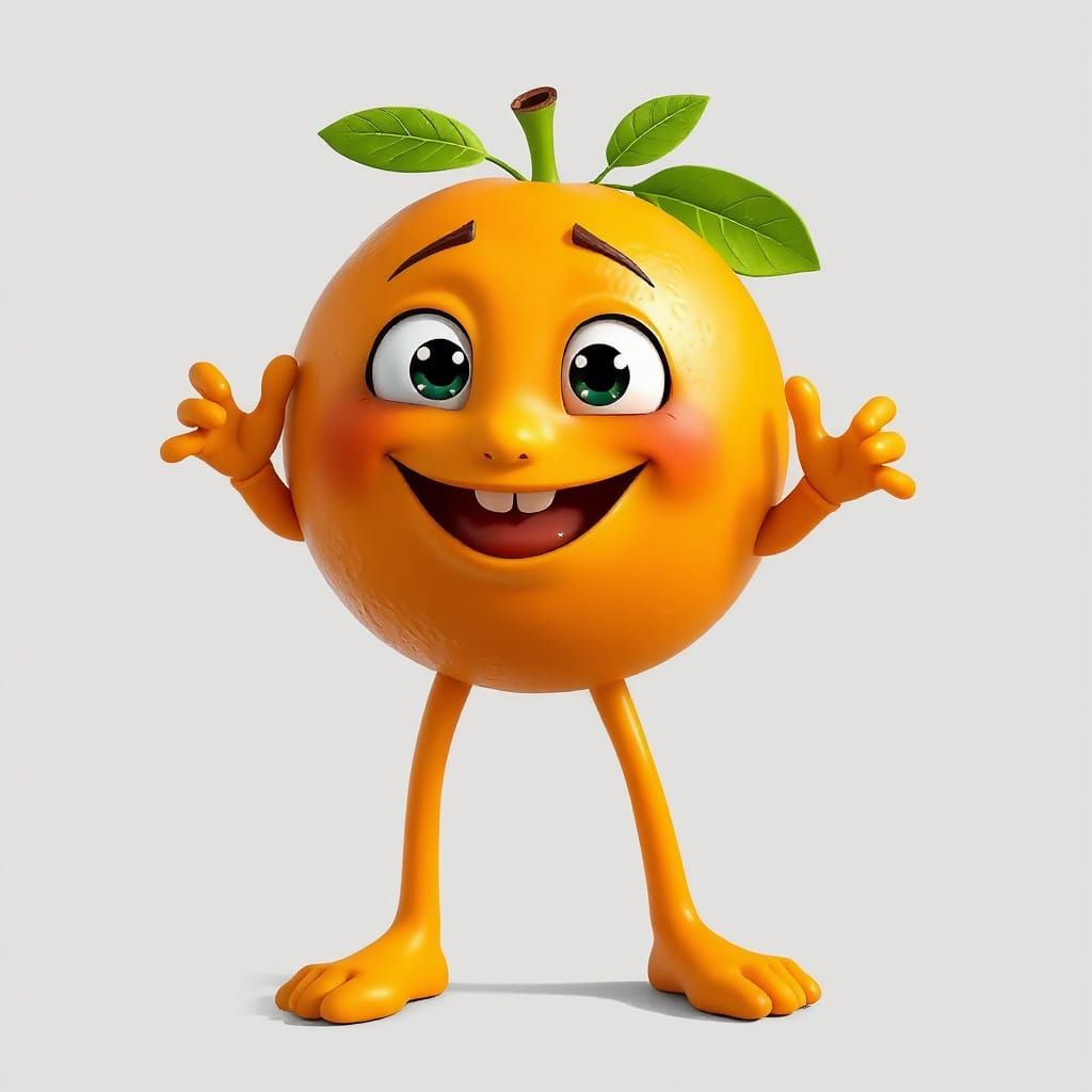 Cartoon Orange Character with Limbs