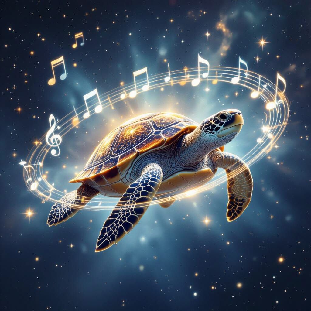 Cosmic Turtle Serenades the Universe