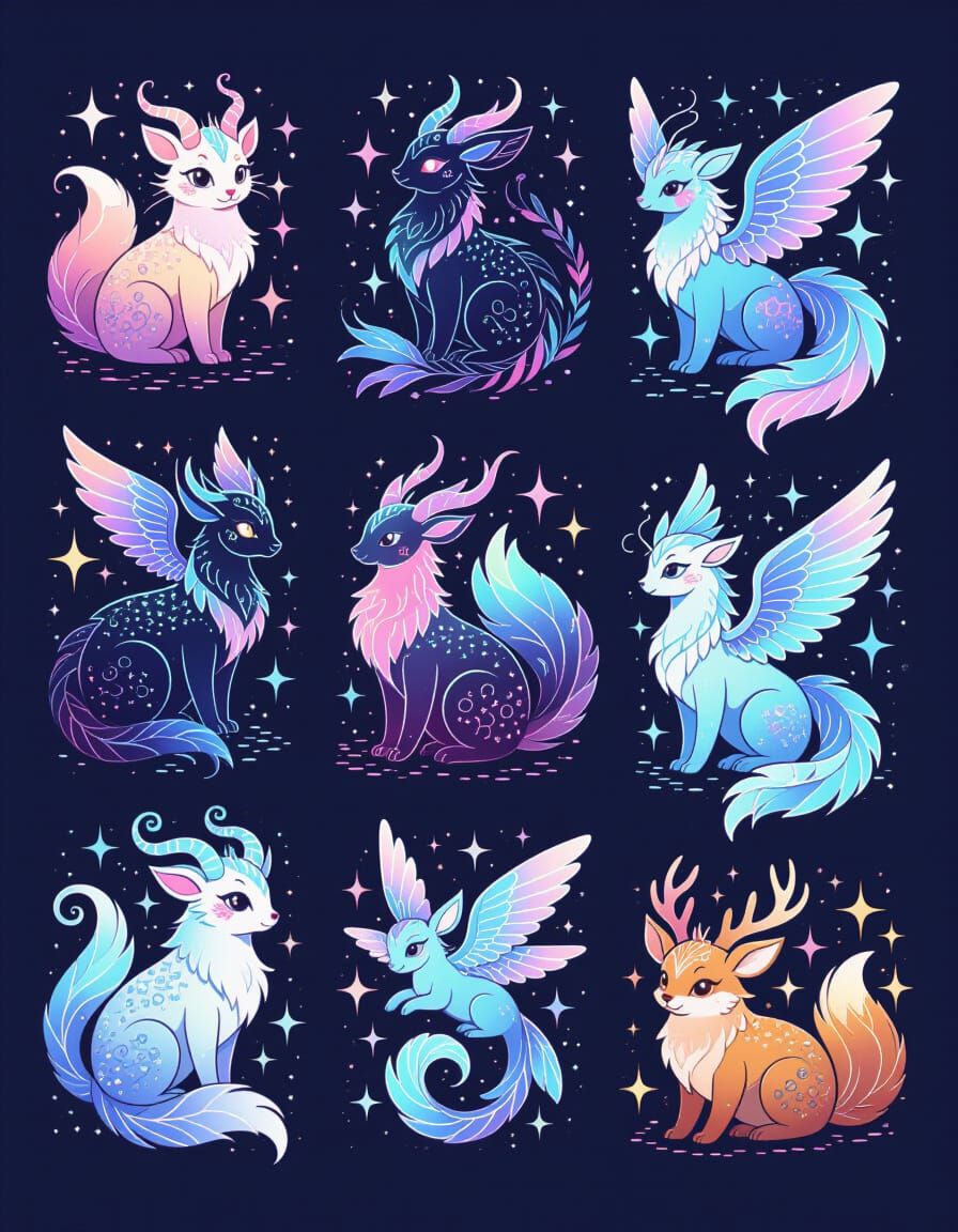 Anime-Inspired Mythical Creatures Constellation Flash Tattoo...