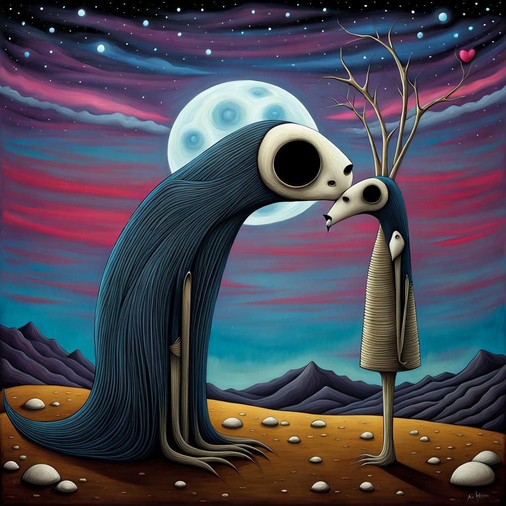 Ethereal Surrealism in Love and Desolation, Inspired by Dark...