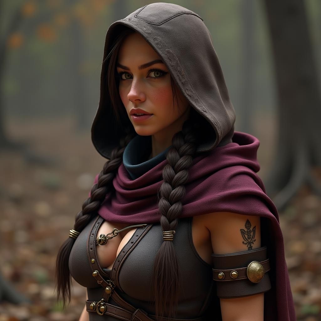 Mysterious Hooded Figure in Dungeons & Dragons Style