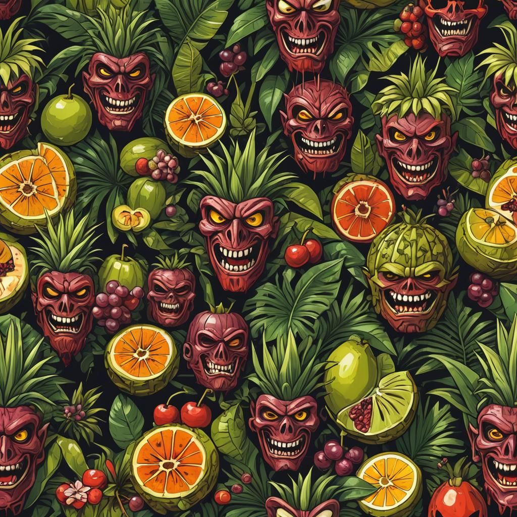 Sinister Vampire Tiki with Tropical Fruit