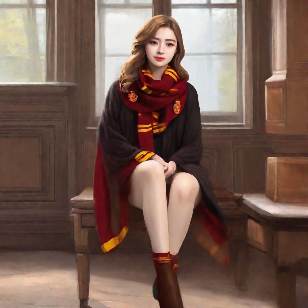 Hogwarts Student With Gryffindor Scarf