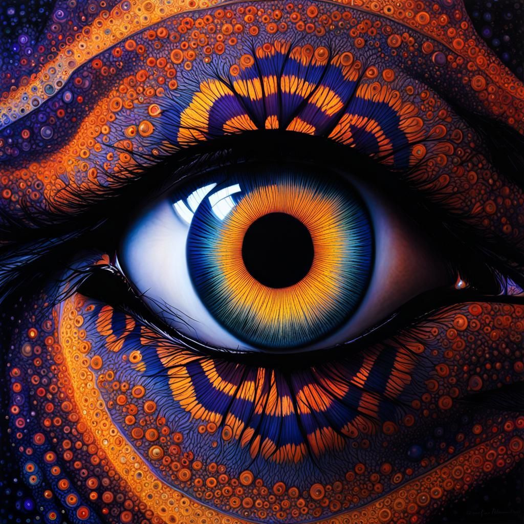 Fractal Iris: Hyperrealistic Eye in Abstract Fusion