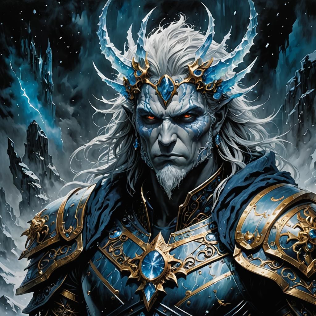 Icy Titan in Dark Fantasy Style