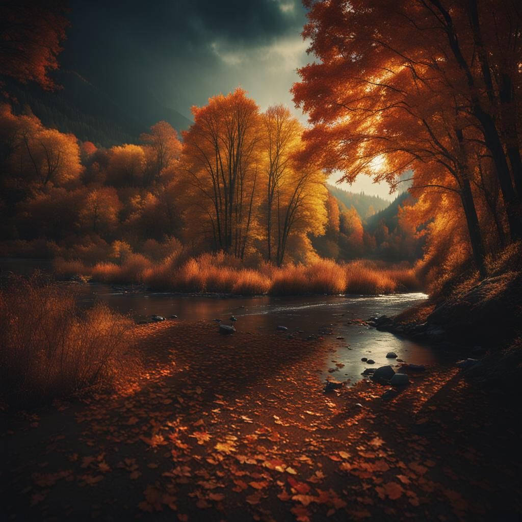 Dramatic Autumn Landscape in Cinematic Style