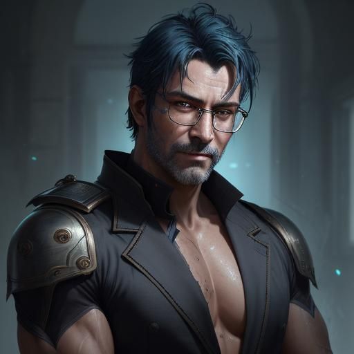 Wounded Android Butler in Cozy Living Room