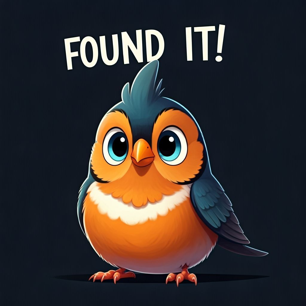 Cartoon Finch Finds Treasure in Animated Style
