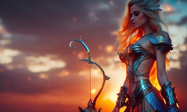 Fantasy Goddess with Angel Wings and Keyblade