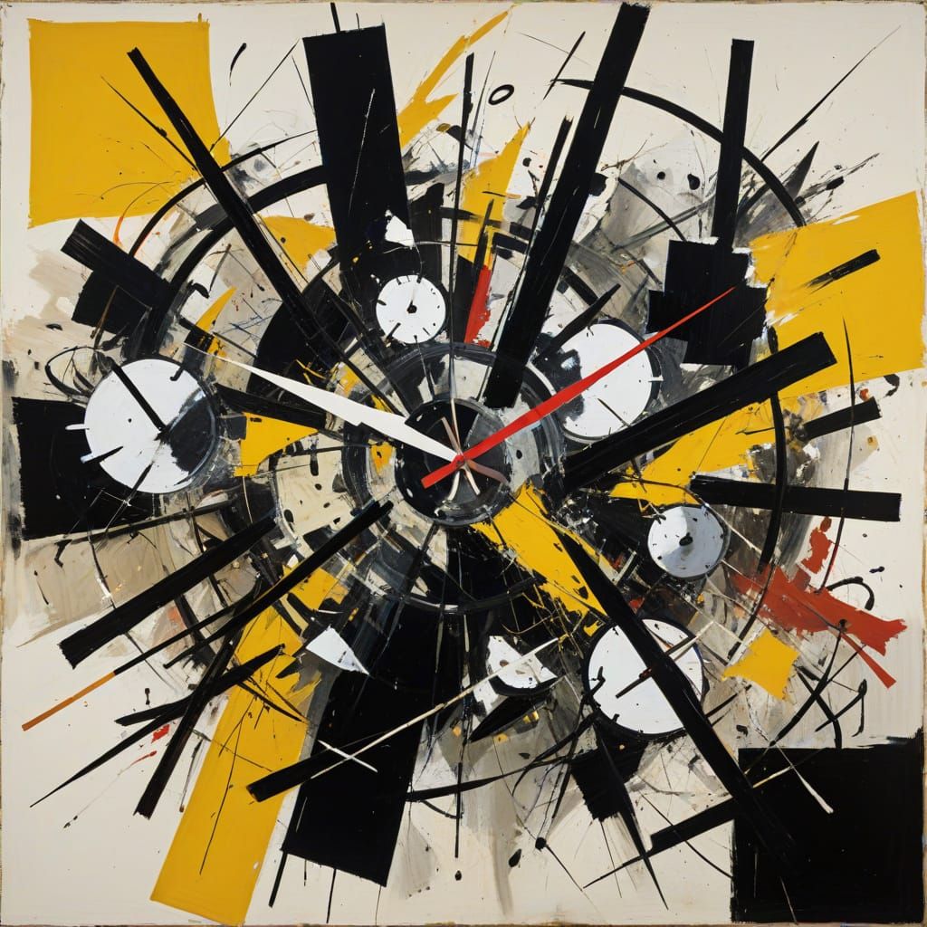 Abstract expressionism. A chaotic explosion of energy and li...