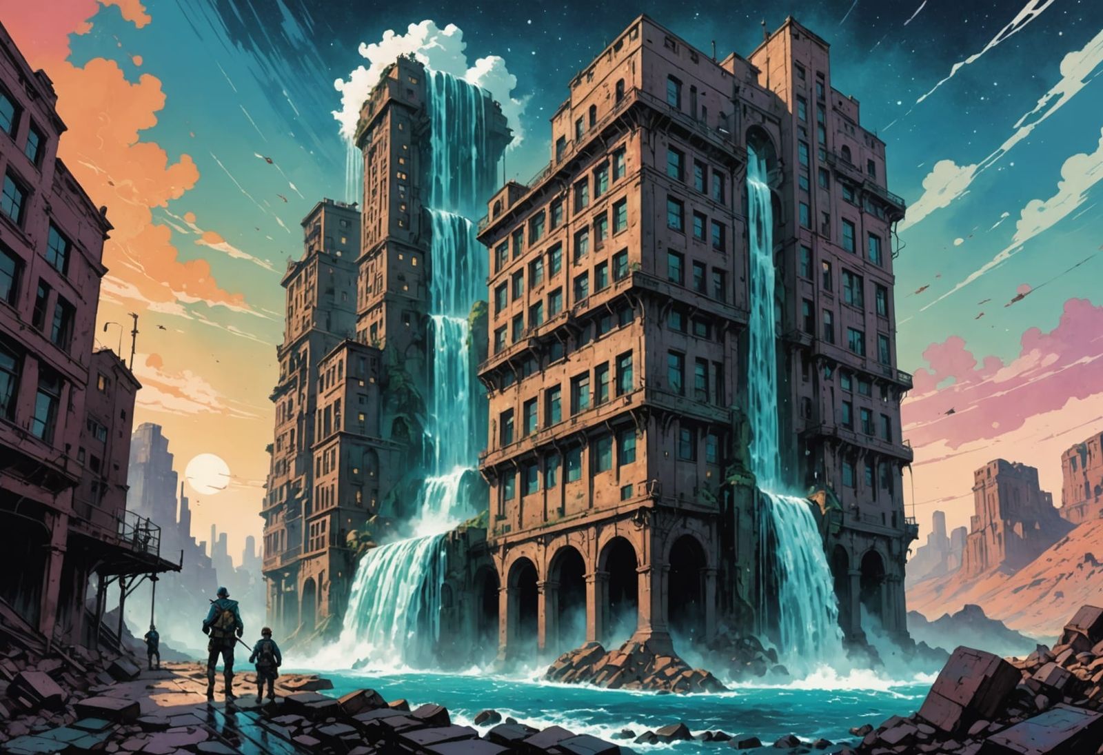 Skyscraper waterfall