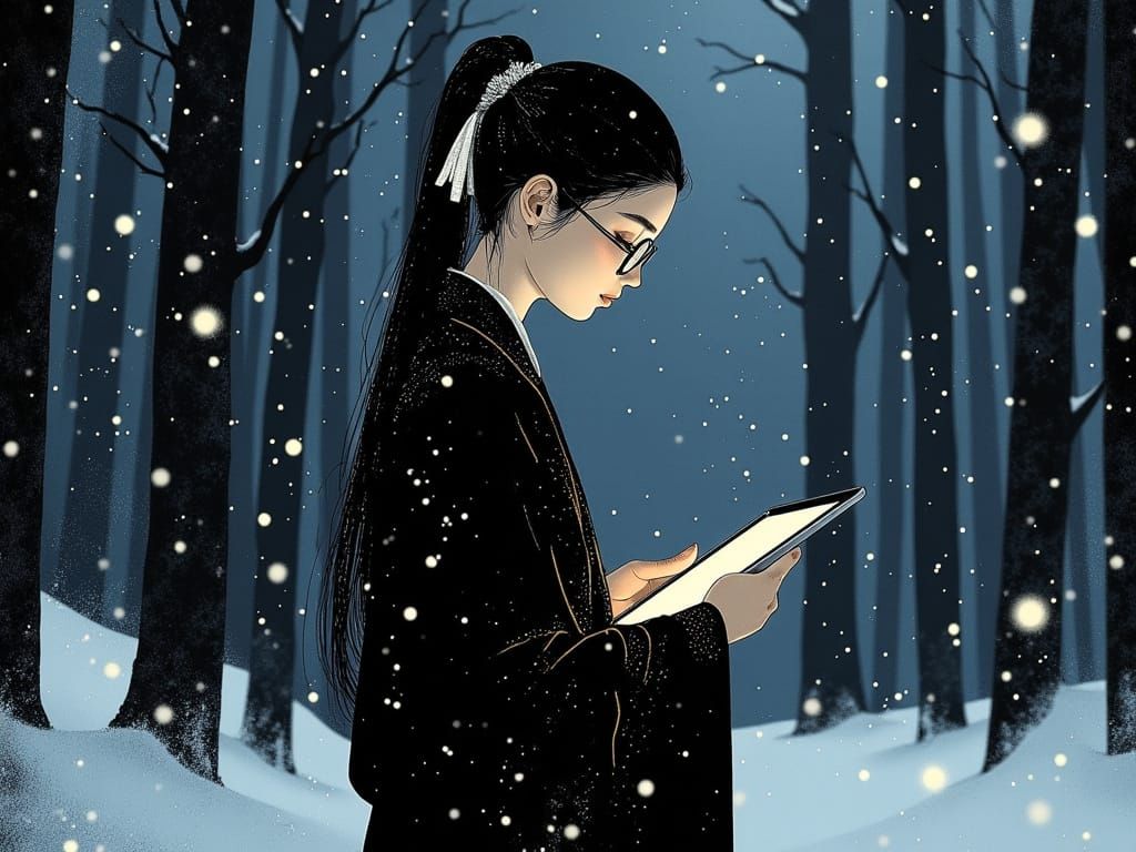 Ethereal Korean Mathematician in Shin Hanga Style