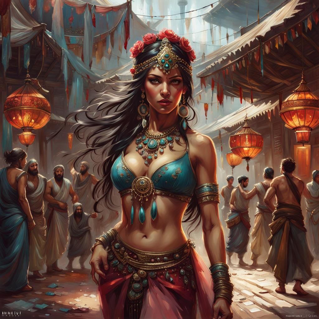Exotic Belly Dancer Digital Art
