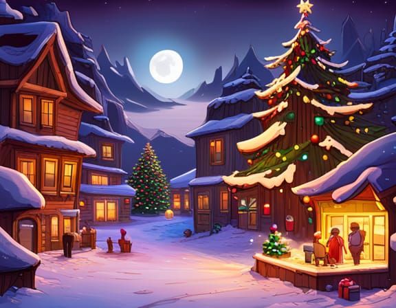 CARTOON, ILLUSTRATION, AFRICAN AMERICAN CHRISTMAS season GREETING CARD, Jolly Vibrant Christmas colors, holidaycore, sto...