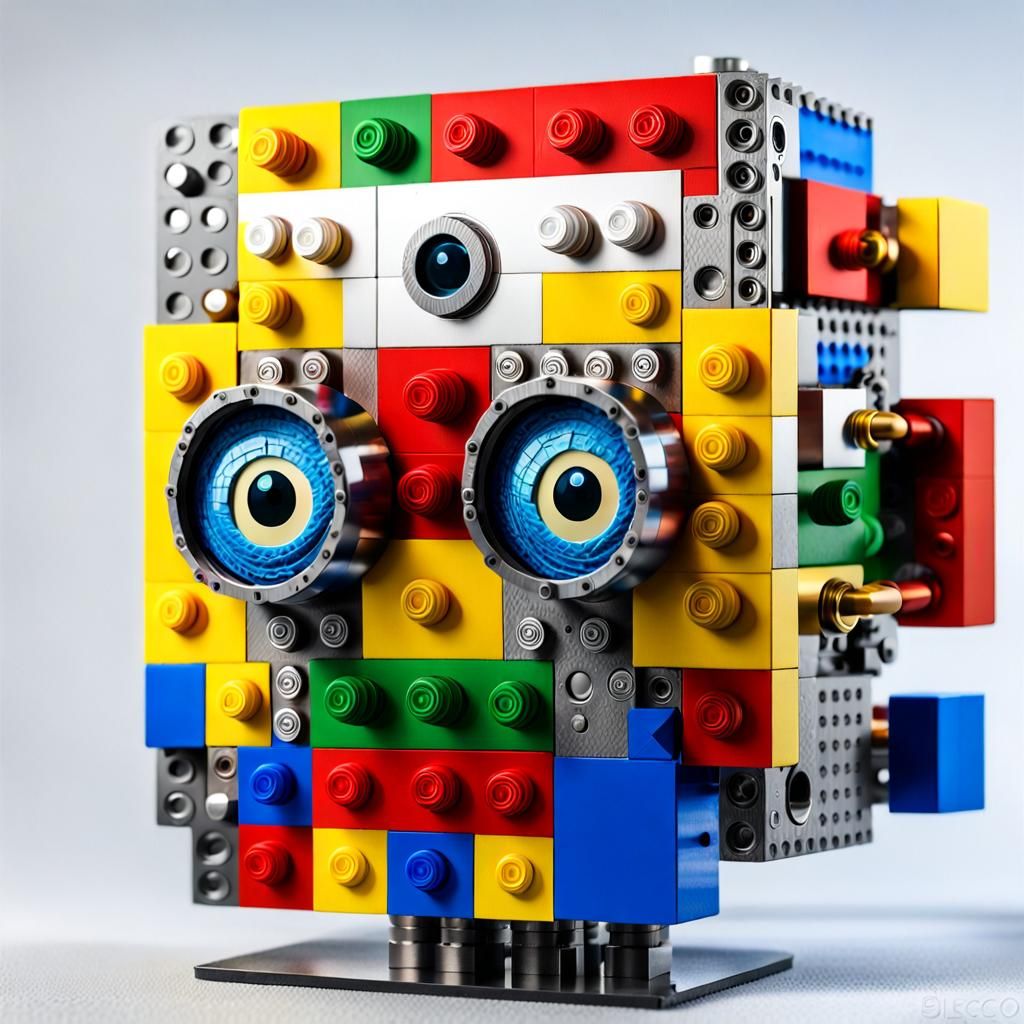 Steampunk Cyborg with Visible Robotics and Human Eyes