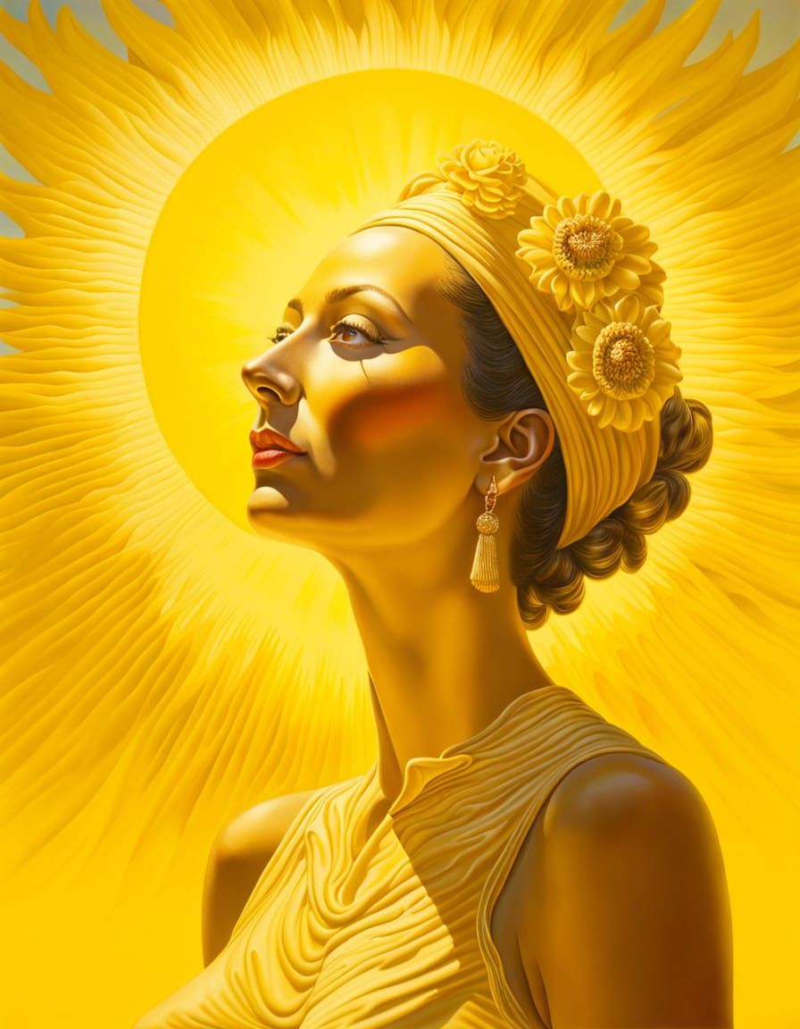 Surreal Yellow Portrait in the Style of Dali