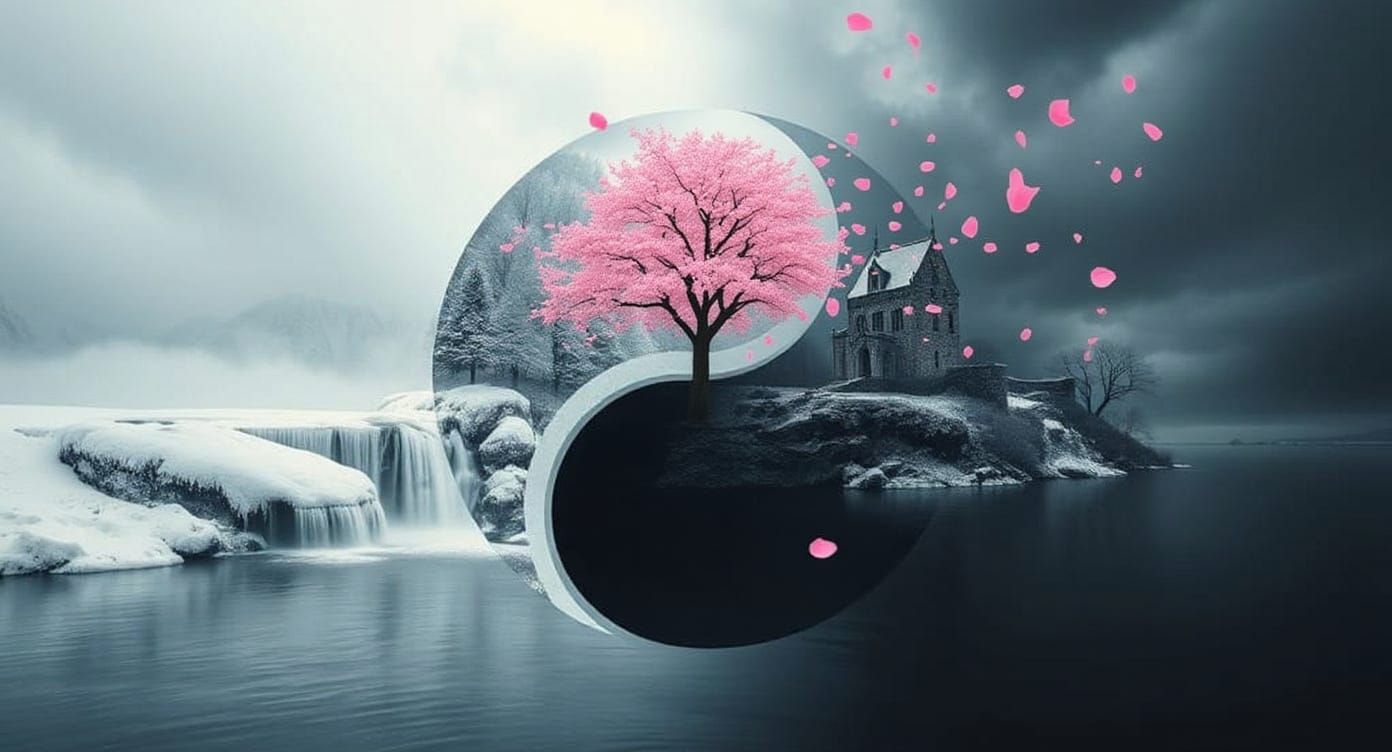 Sakura Tree in Wind: A Digital Nature Scene