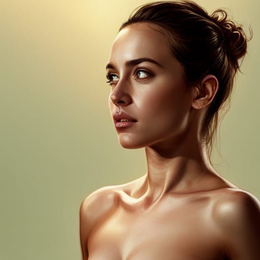 Hyperrealistic Shower Portrait of Woman