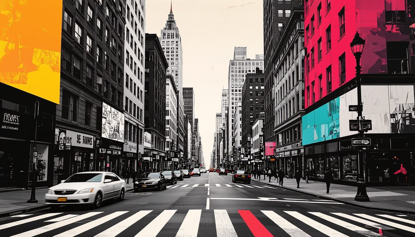 Surreal Urban Collage: Abstract Cubist Street Corners