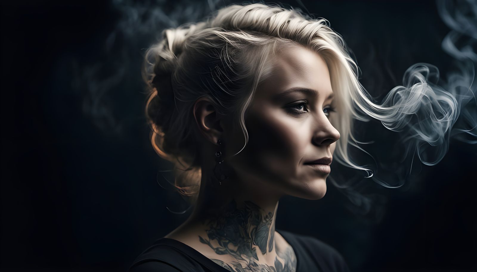 Sultry Viking Goddess with Smoky Background