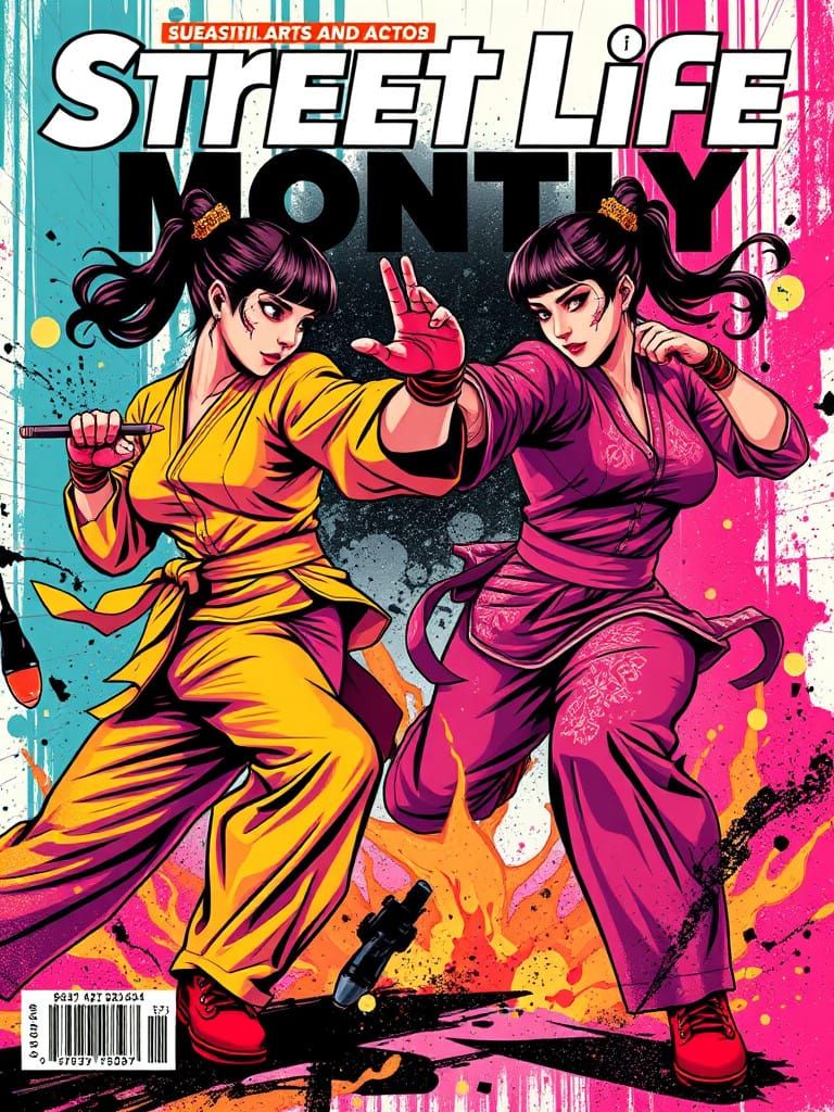 Vibrant Magazine Cover Art in Hip Hop Graffiti and Pop Art S...