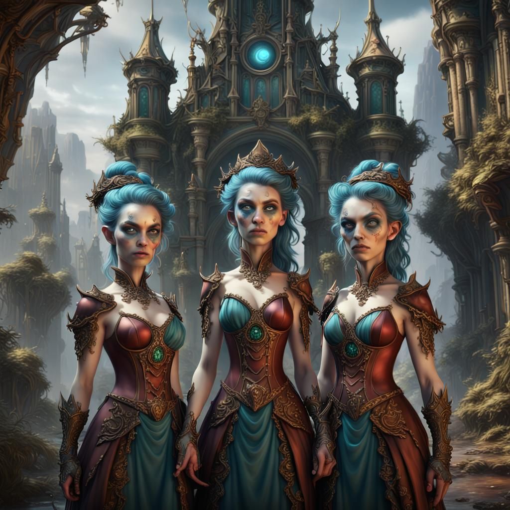 The Three Graeae Sisters: Fantasy Concept Art