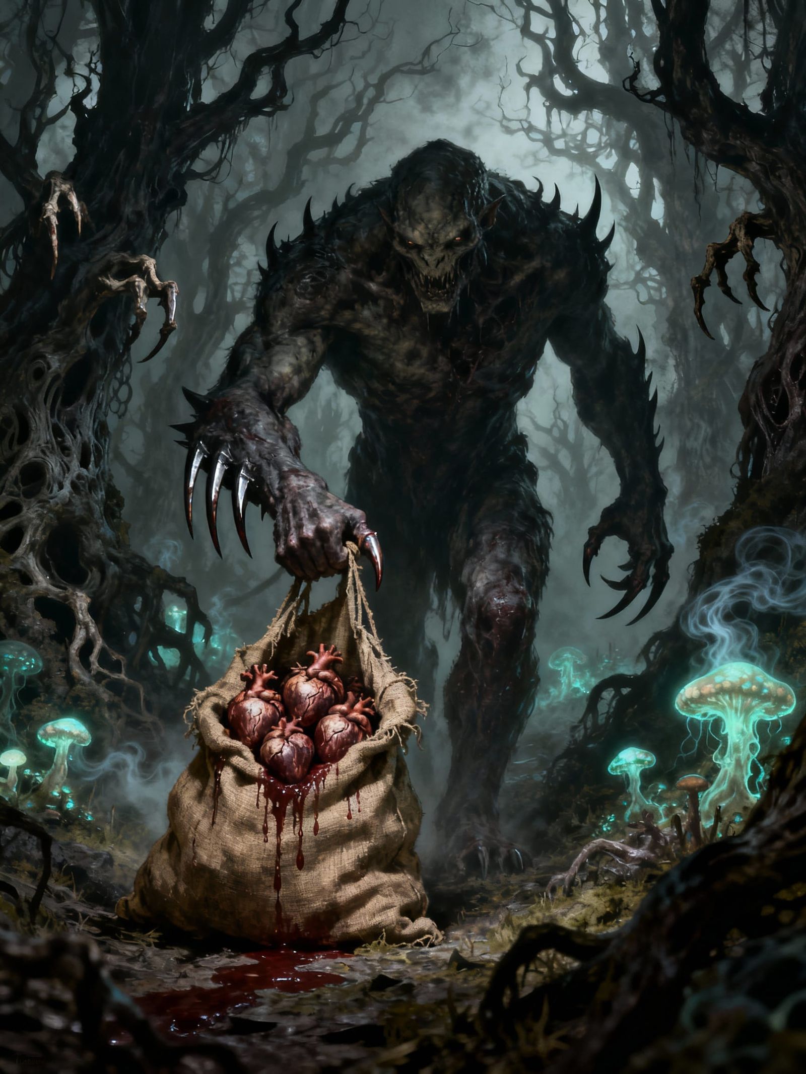 Grotesque Monster Hauls Hearts Through Haunted Forest