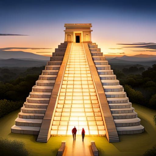 Illustration of an Aztec Pyramid