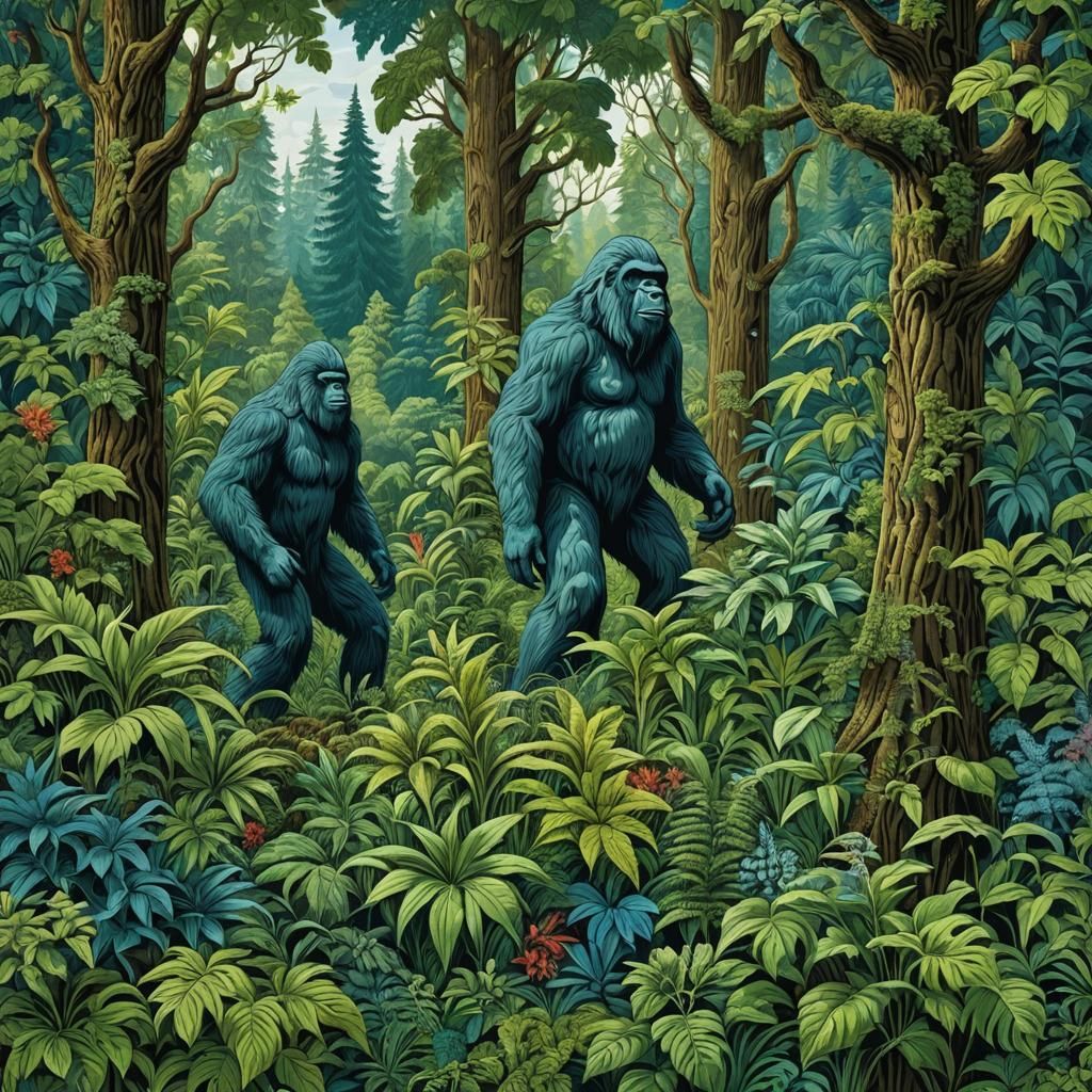 Intricate, vibrant and richly detailed wallpaper with nature...
