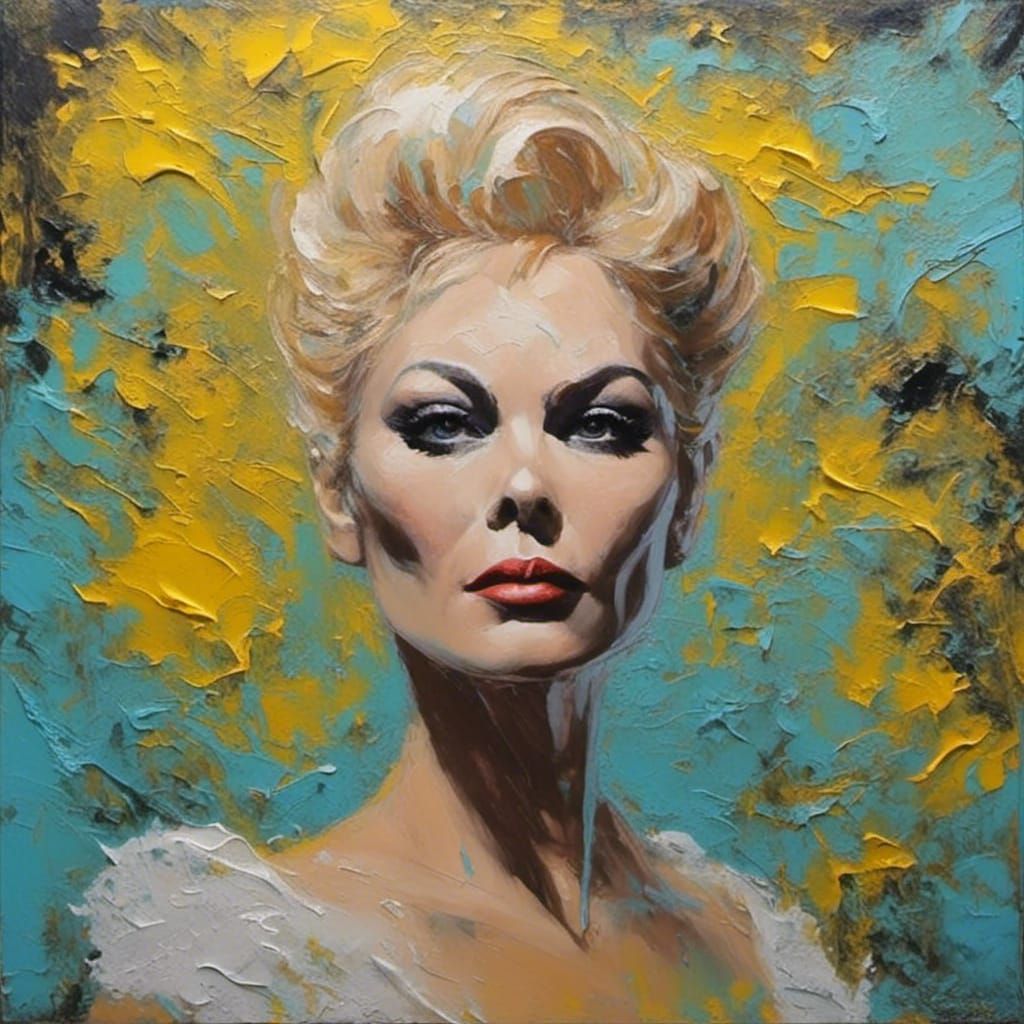 Kim Novak Portrait as Impasto Oil Painting