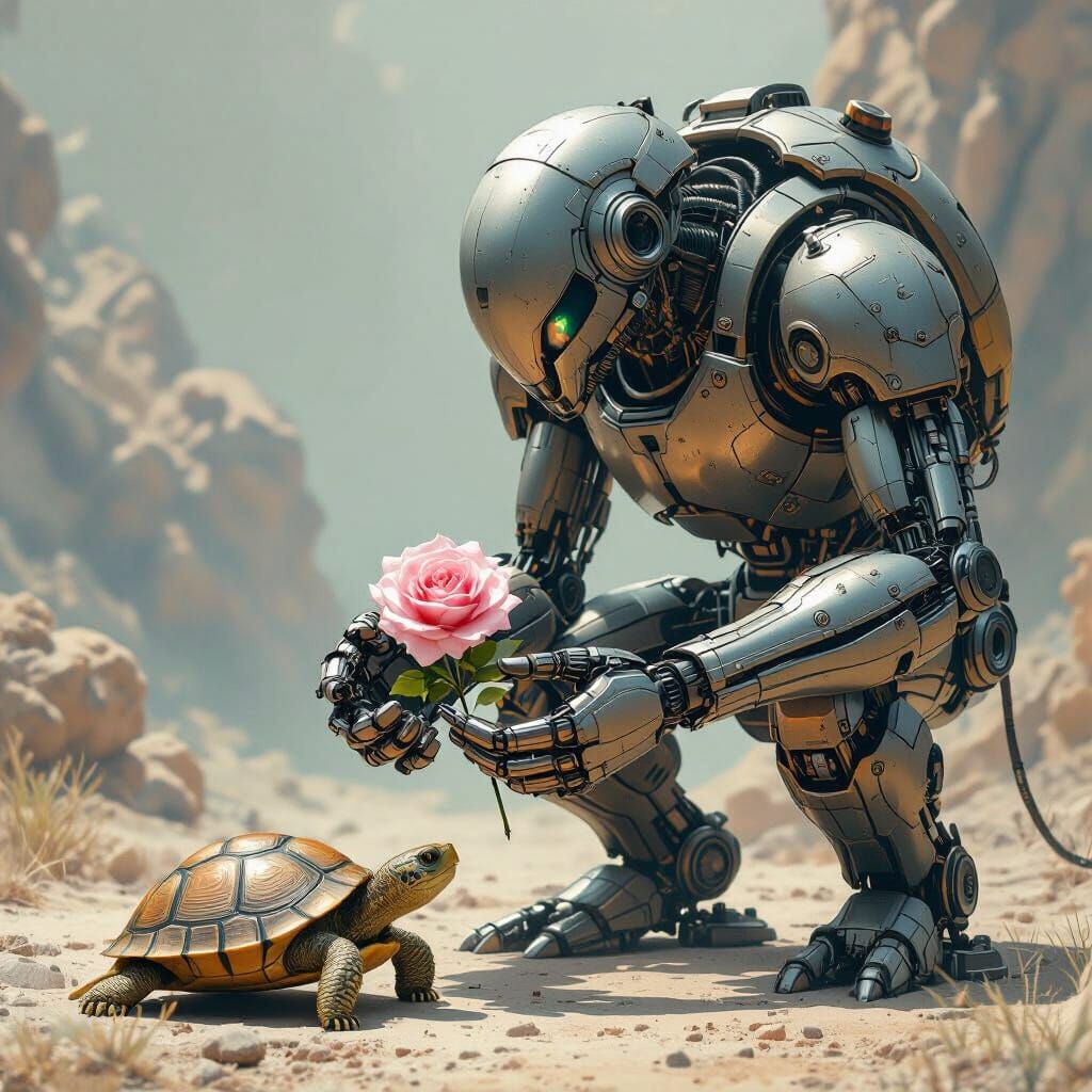 Mechanized Mecka Offers Rose to Turtle
