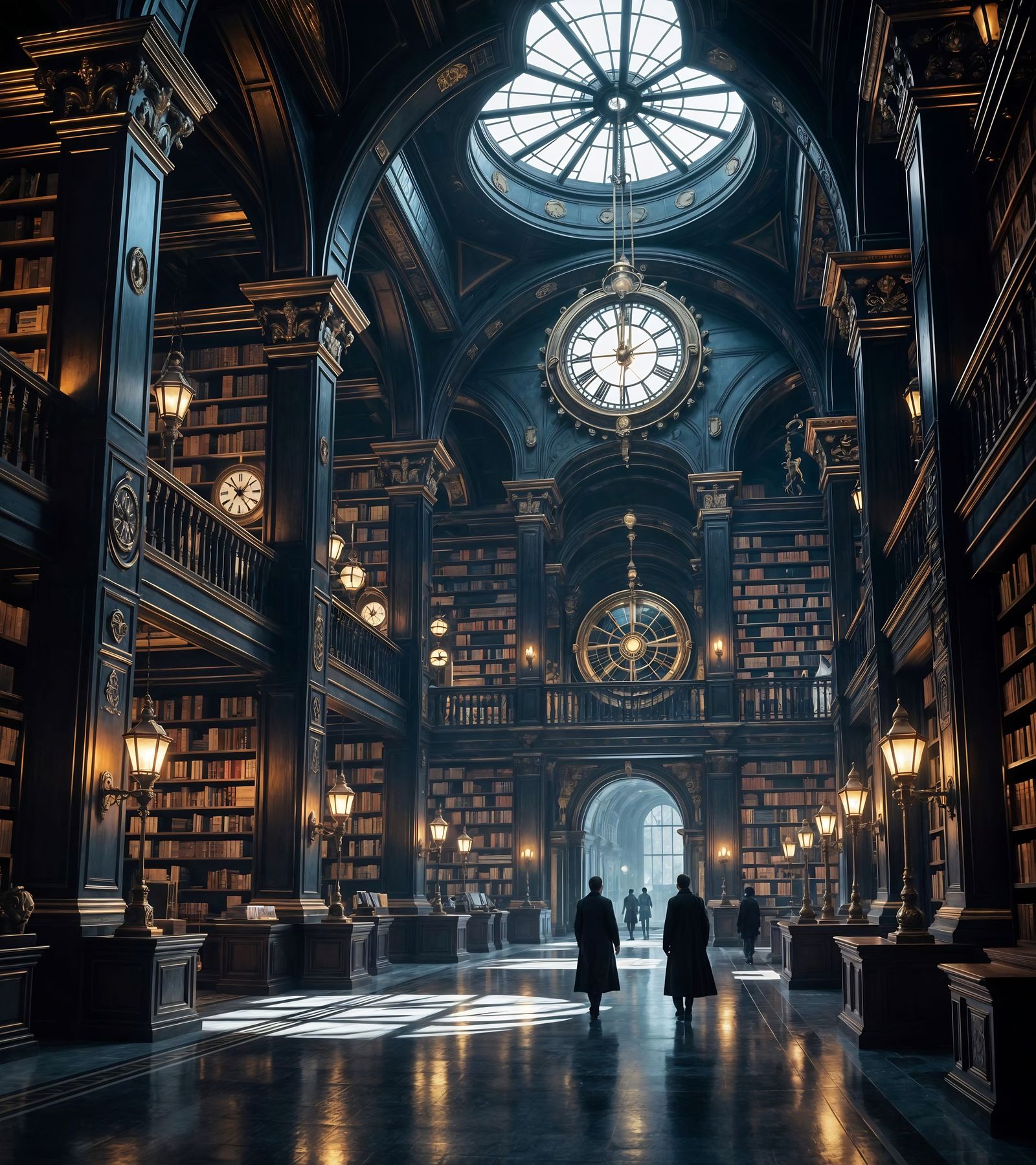 Futuristic Cairo University with Clockwork Mechanisms