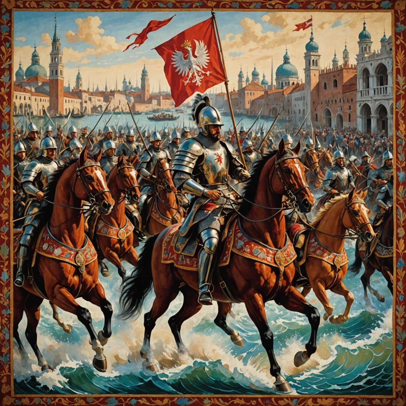 Gallant Polish Winged Hussars Arrive in Venice with Valor