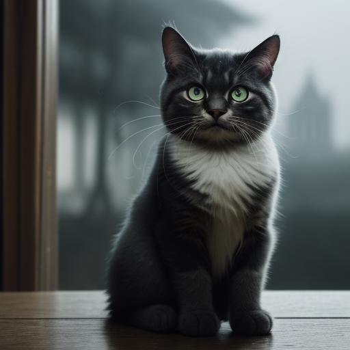 Hyperrealistic Cat Portrait with Intricate Clothing Details