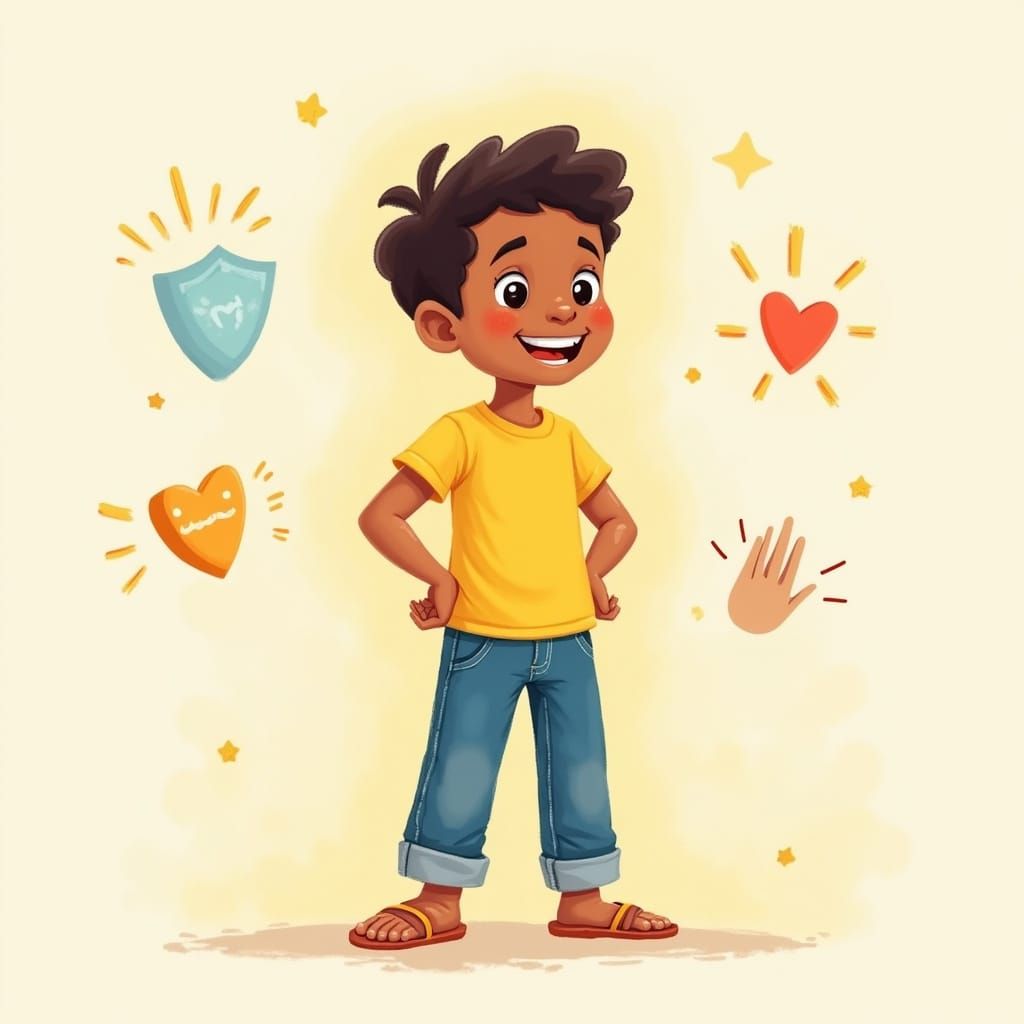 Confident Child with Glowing Personal Boundaries