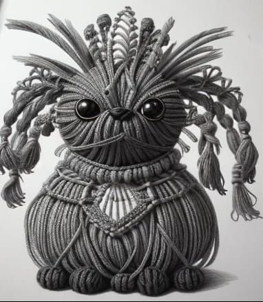 Delightful Macrame Creature Fiber Art