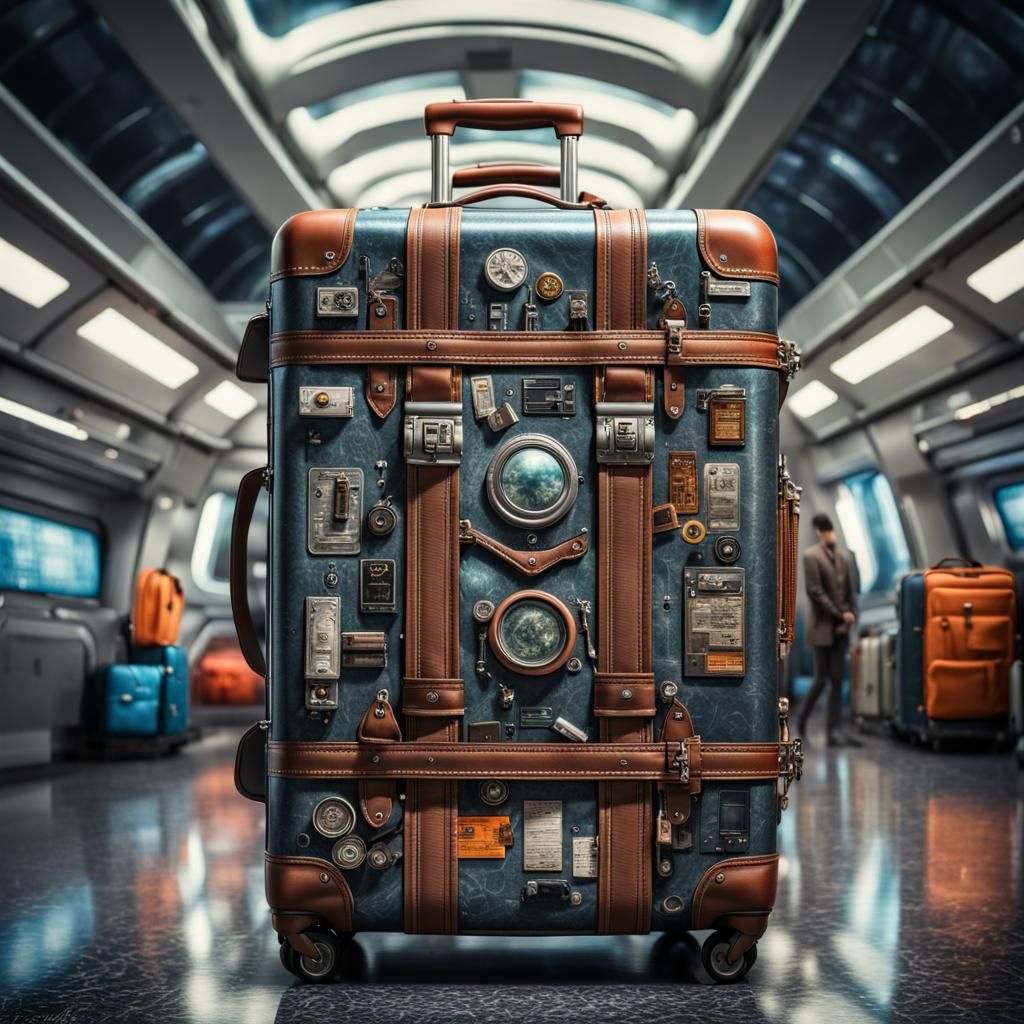 Hyperrealistic Science Fiction Travel Luggage