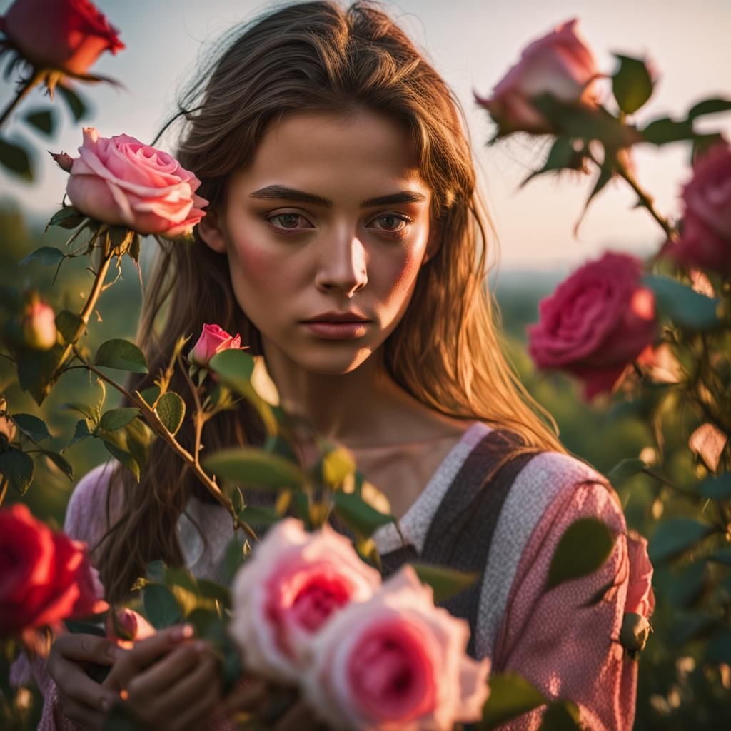 Bulgarian Rose Harvest: Hyperrealistic Professional Photogra...
