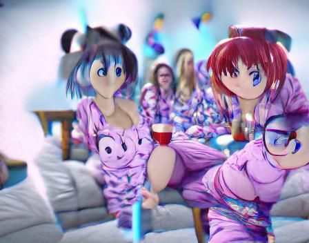 Anime Pajama Party in 8K Resolution