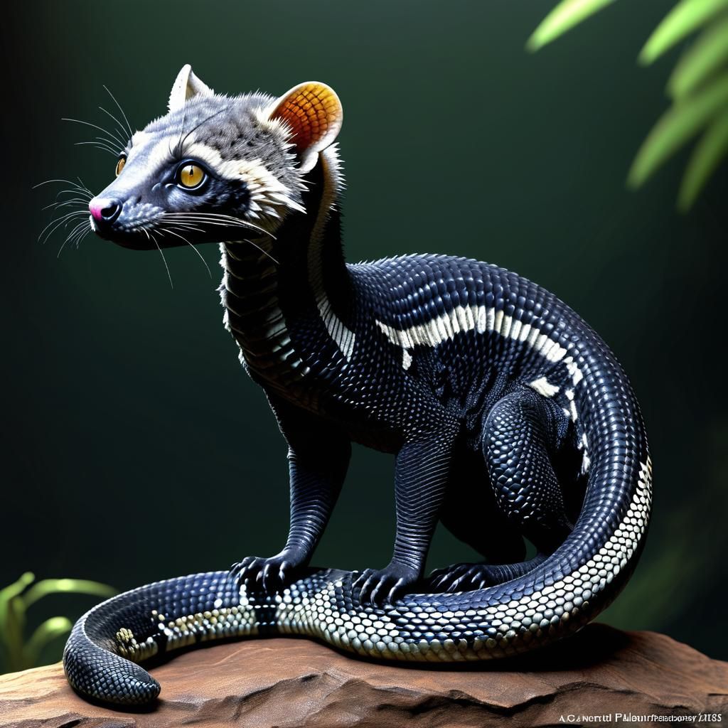 Alien Exoplanet with Banded Creatures: Technical Illustratio...