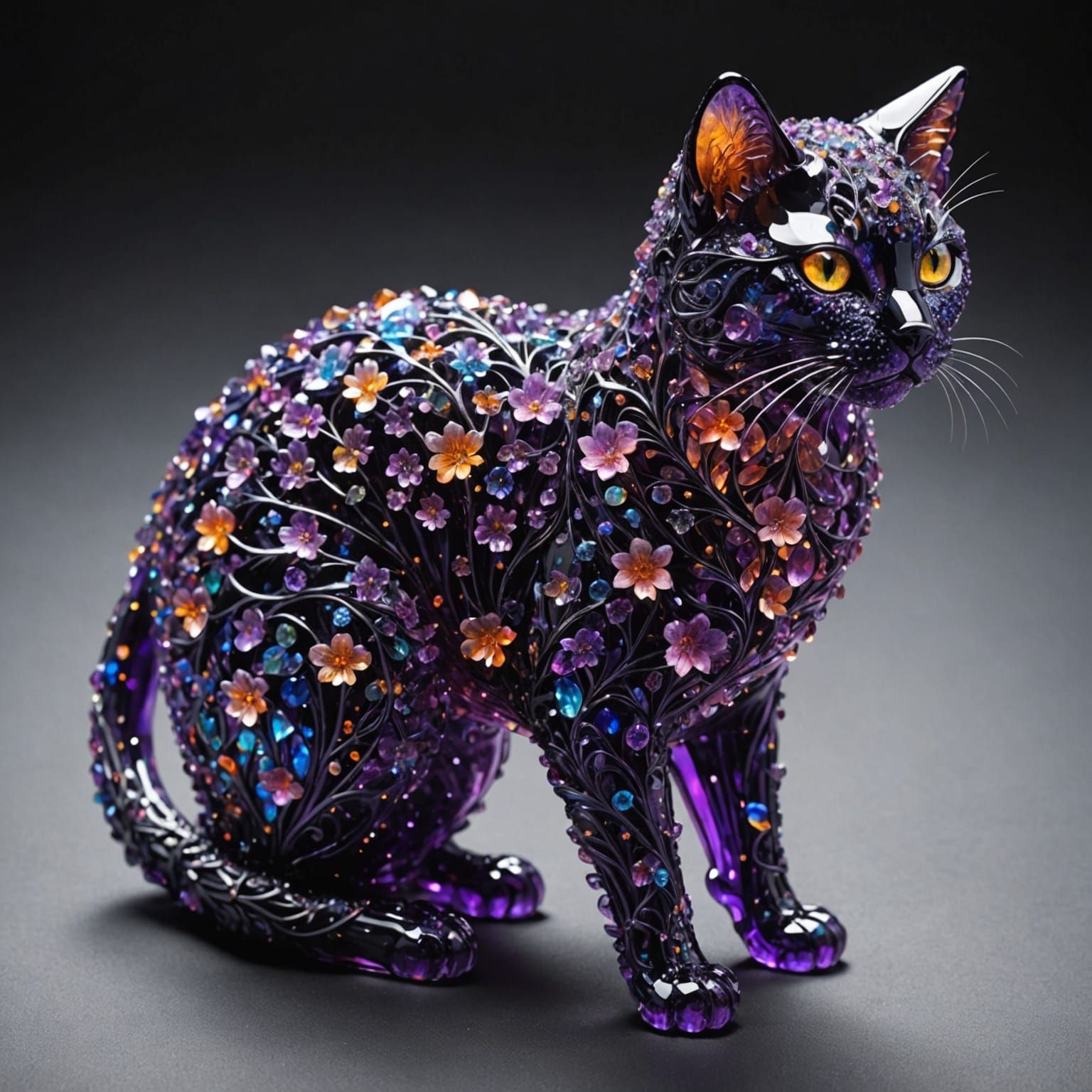 Amethyst Filigree Cat (weird tail foot, though lol)