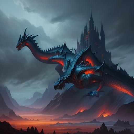 Fantastical Dragons in Detailed Matte Painting
