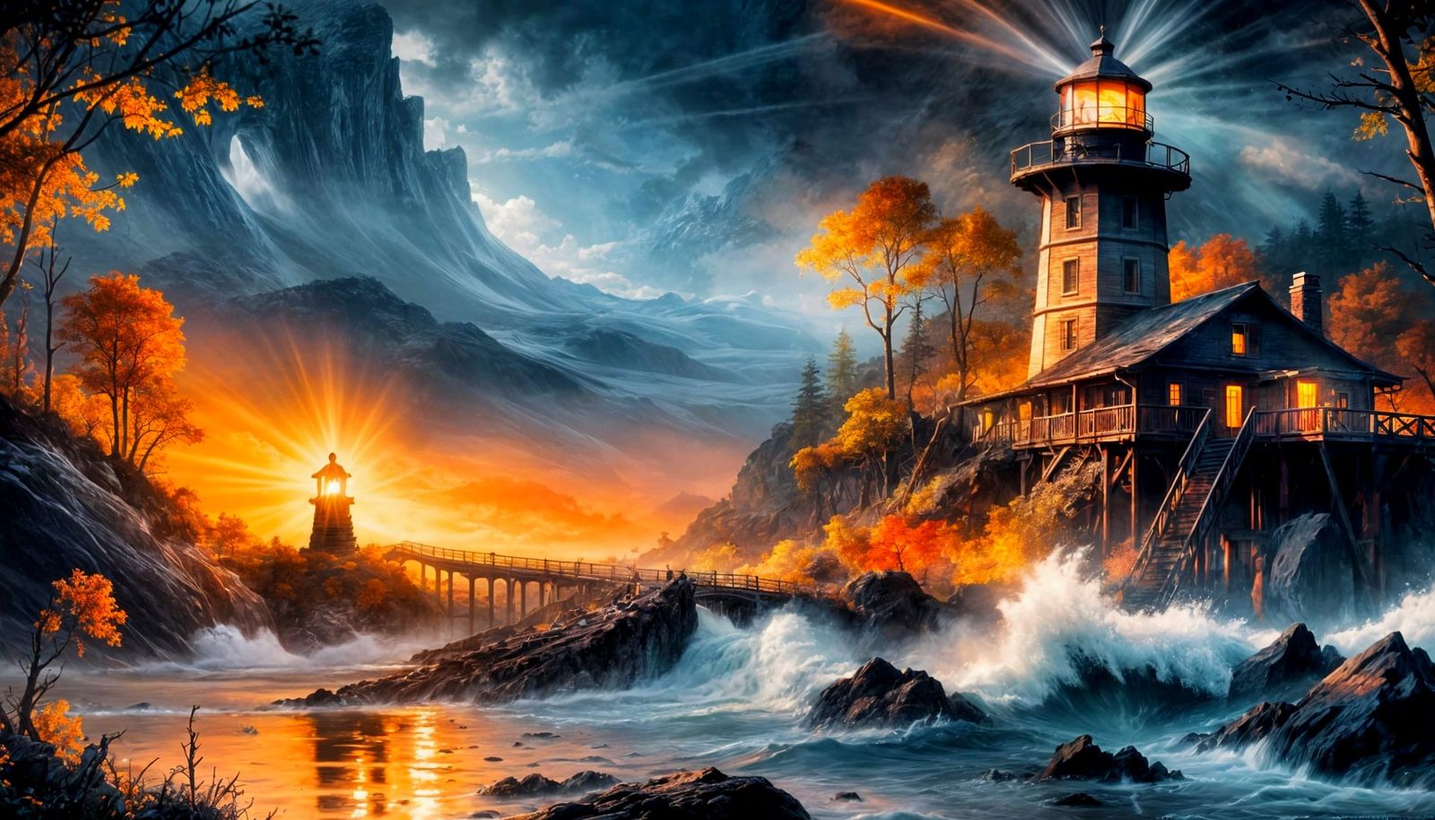 Lighthouse Shines Through Turbulent Seas