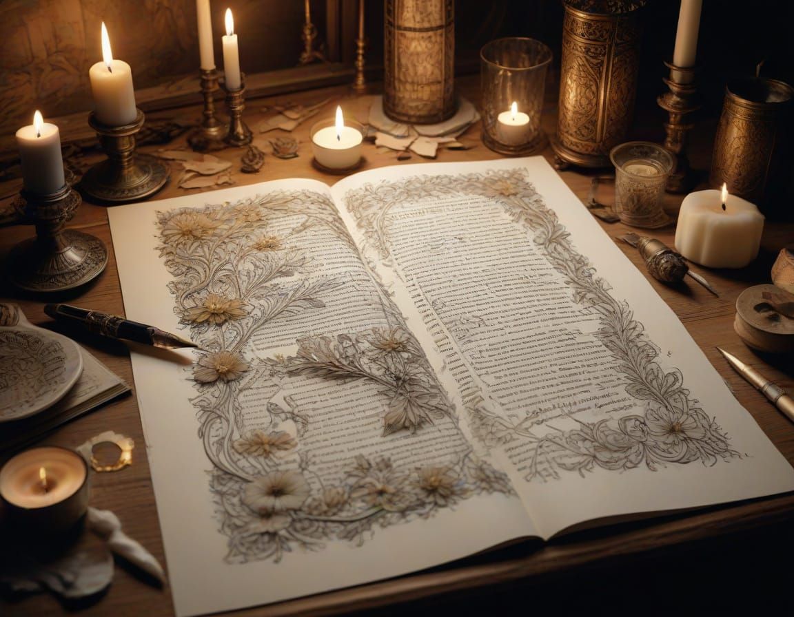 Elegant Victorian Study in Illuminated Calligraphy