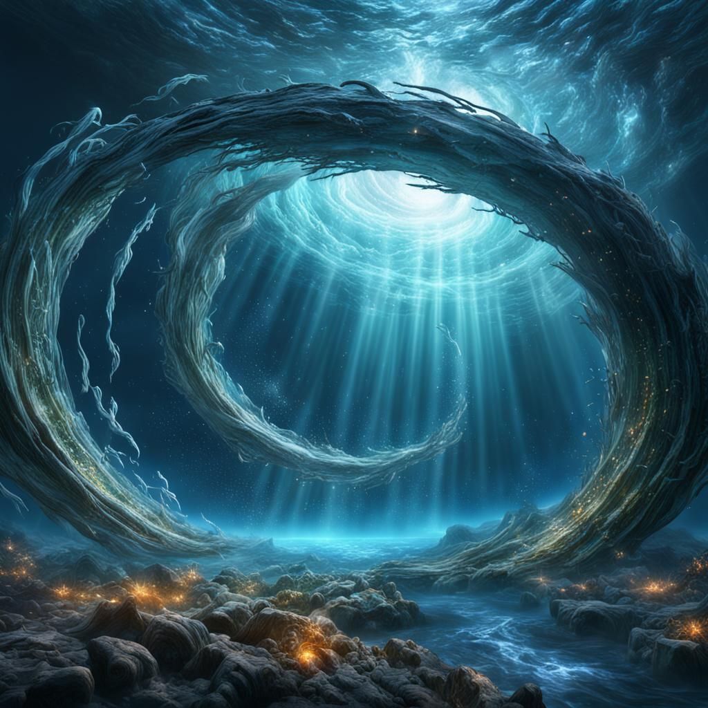 Magical Underwater Wormhole as Digital Matte Painting