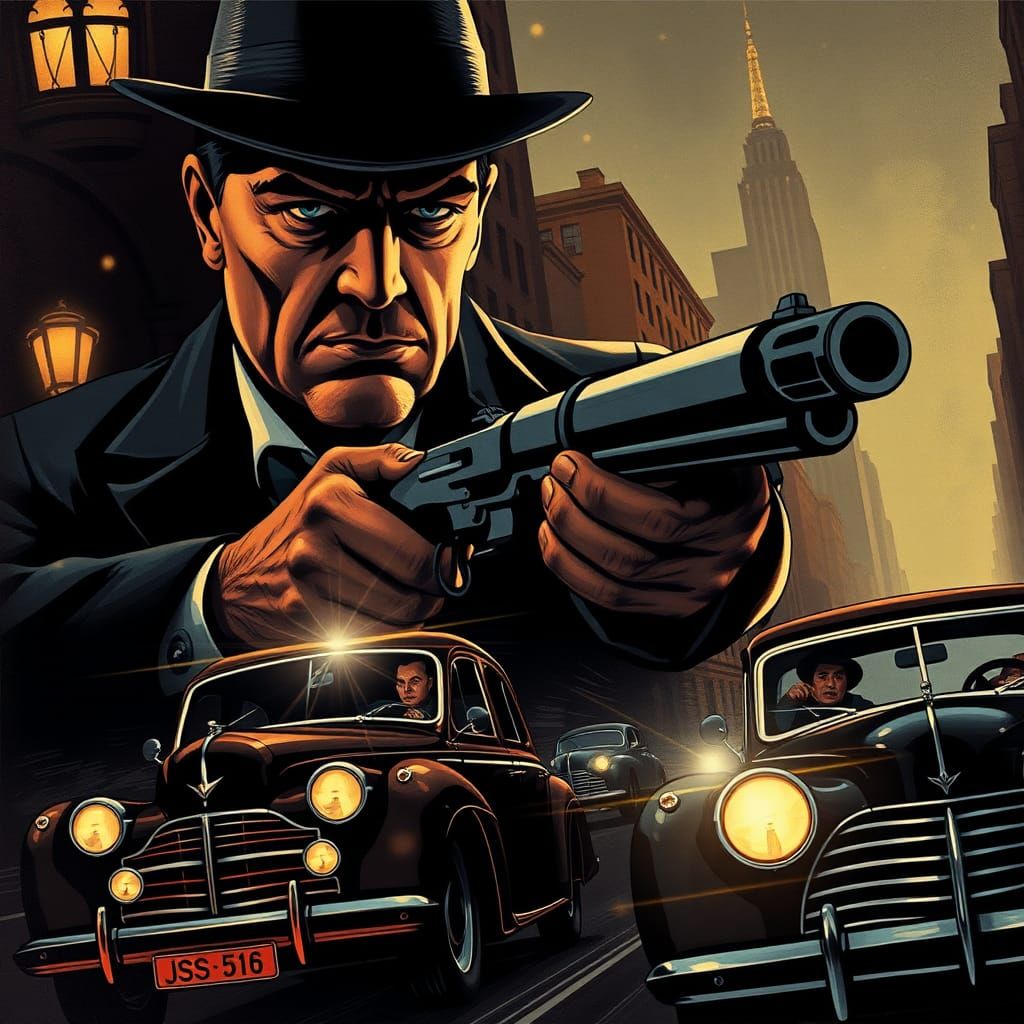 Mafia Boss Oversees Car Chase in Art Deco City