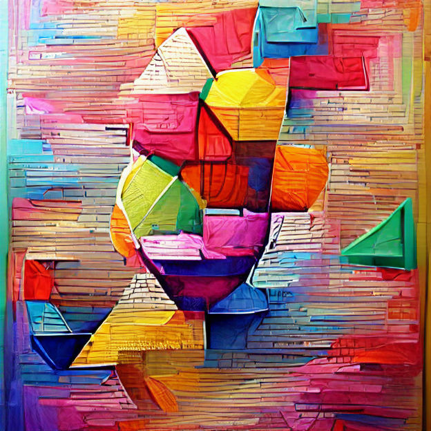 Colorful Abstract Geometric Painting