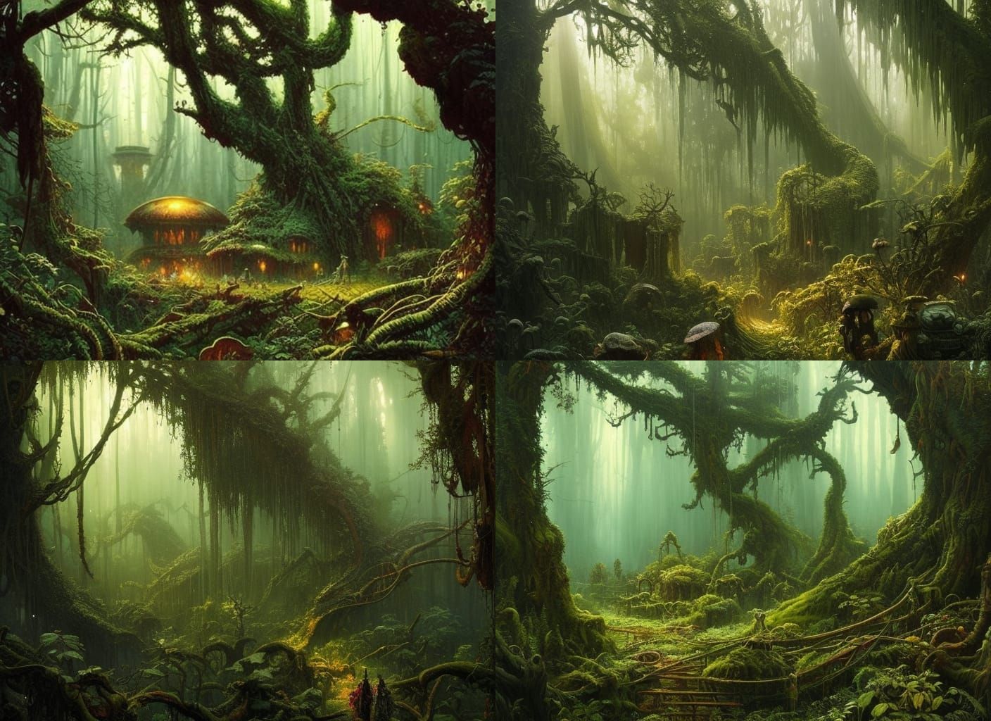 Enchanted Forest: A Dark Gritty Watercolor Masterpiece