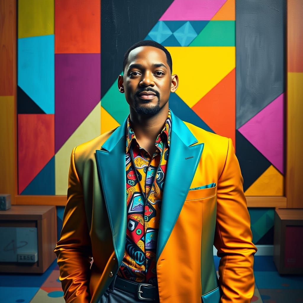The Prince of Bel Air in Vibrant Cubist Style